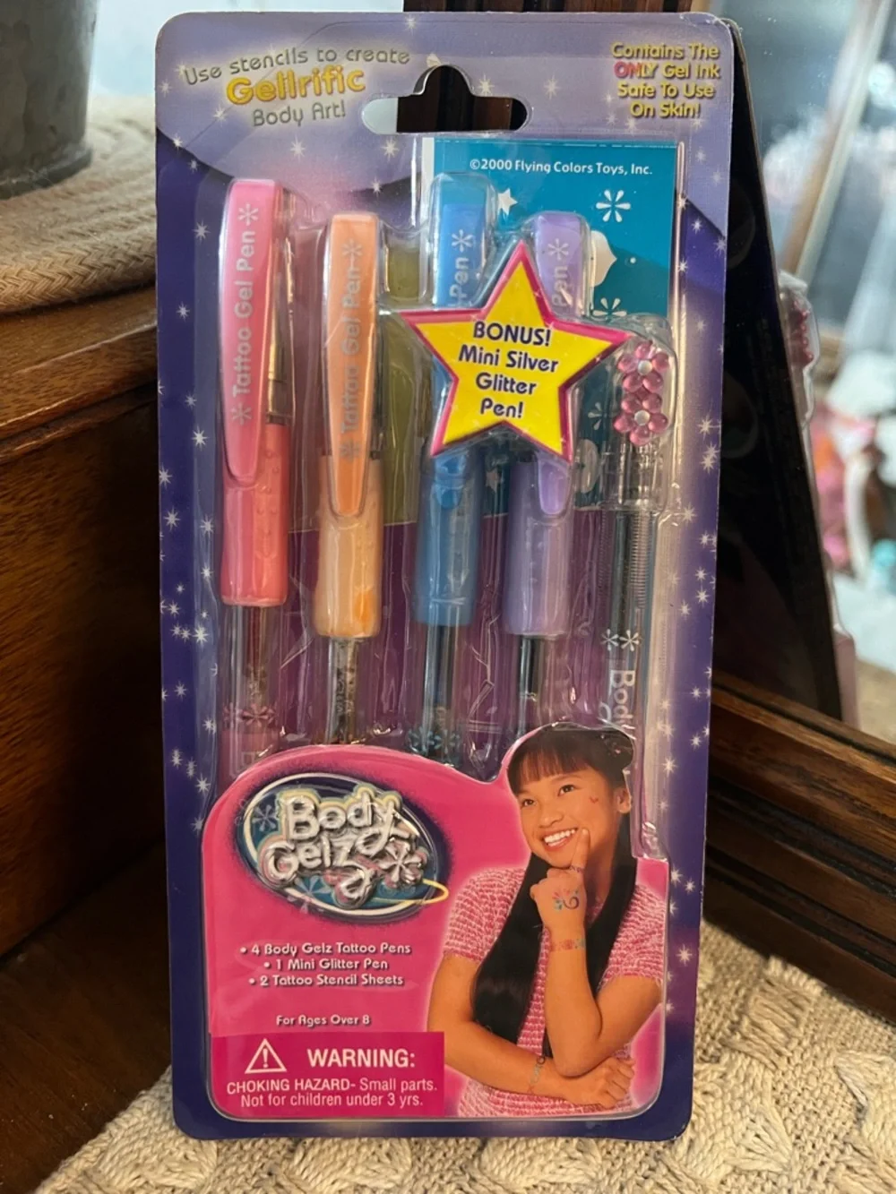 FLYING COLORS TOYS Body Gelz *VINTAGE* 2000s Y2K‎ Tattoo Pen Set Colorful *NOS*